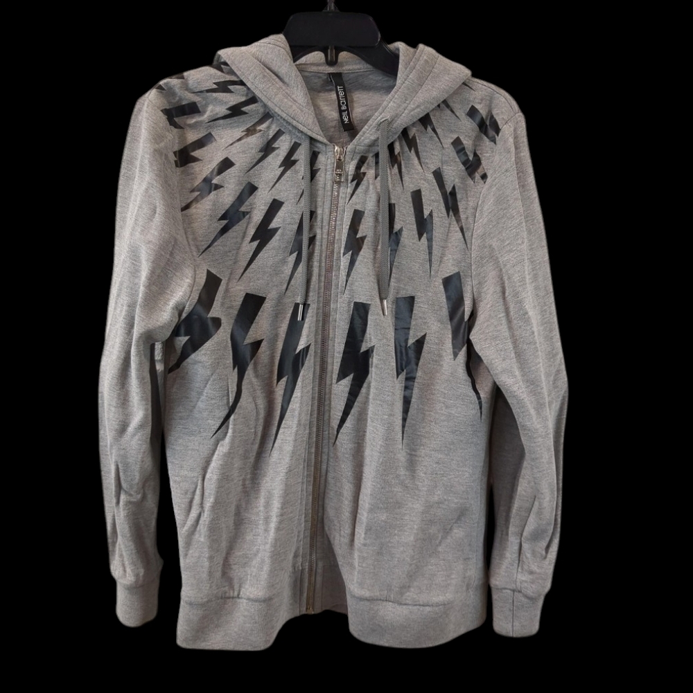 Neil Barrett Boys Grey Thunderbolt Hooded Sweatshirt
